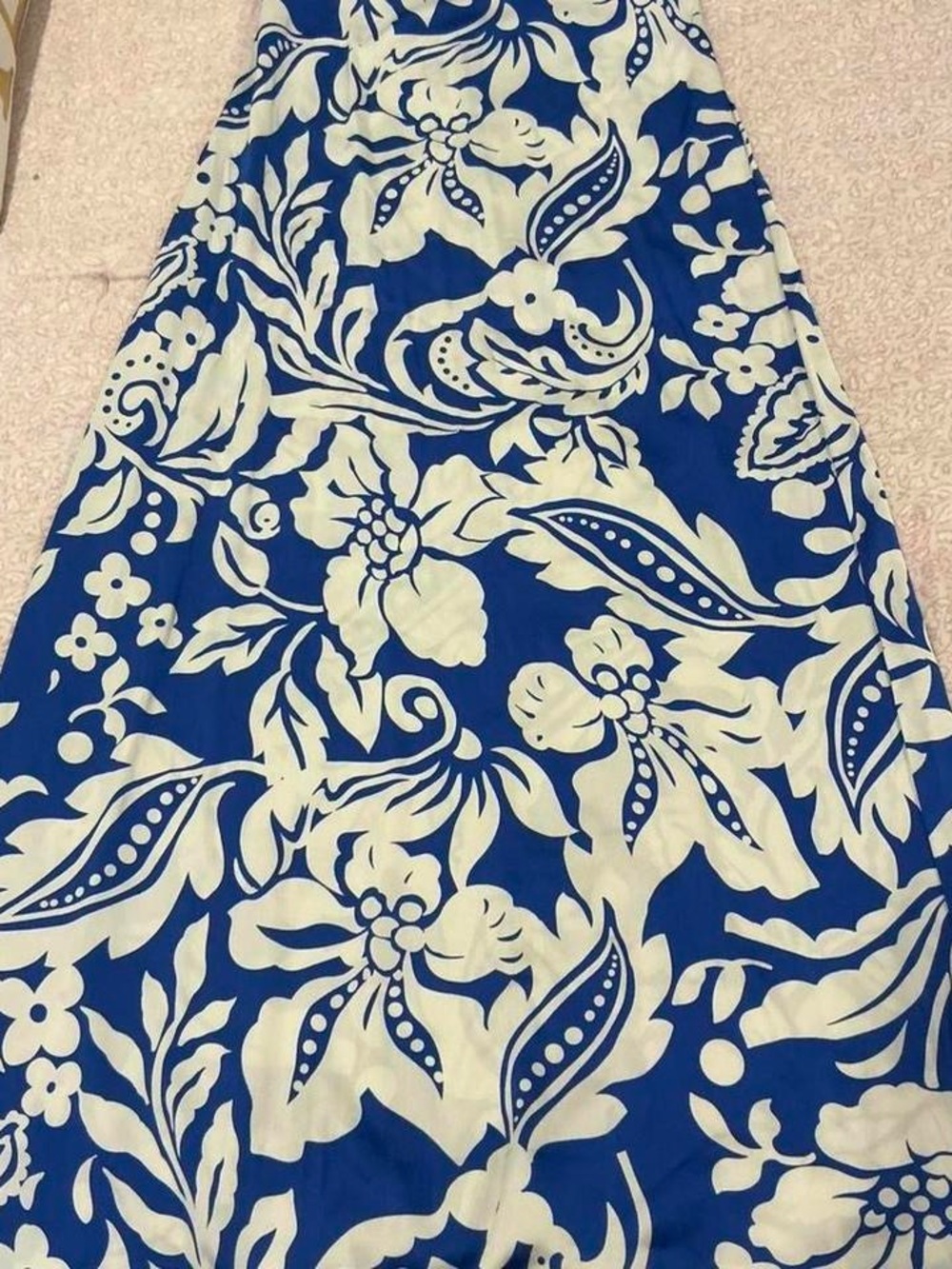 Blue and White Floral Maxi Dress